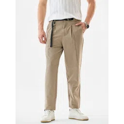 Snitch Men Beige Mid-Rise Baggy Trouser-picture-16
