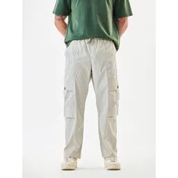 Snitch Men Beige Mid-Rise Relaxed Fit Cargo Pants-picture-14