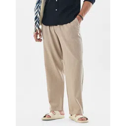 Snitch Men Beige Mid-Rise Straight Fit Trouser-picture-38