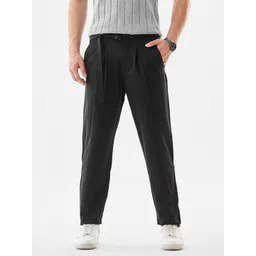 Snitch Men Black Mid-Rise Baggy Trouser-picture-10