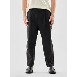 Snitch Men Black Mid-Rise Baggy Trouser image 1
