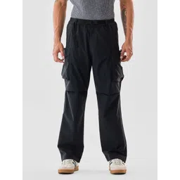 Snitch Men Black Mid-Rise Relexed Fit Cargo Pants-picture-31