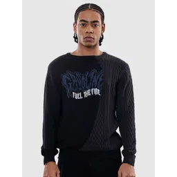 Snitch Men Black Printed Sweaters-picture-26