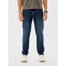 Snitch Men Blue Slim Fit Mid-Rise Light Fade Cuffed Hem Stretchable Jeans-picture-15