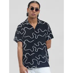 Snitch Men Boxy Opaque Printed Casual Shirt-picture-10
