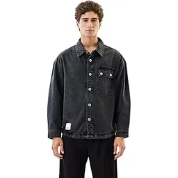 snitch Men Casual Jacket | Relaxed Fit Full Sleeve Lapel Collar Solid Design | 100% Cotton Twill Fabric & Buttoned Closure For Everyday Wear & Layering-picture-48