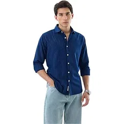 snitch Men Casual Shirt | Slim Fit Full Sleeve Spread Collar Striped Design | Premium Cotton Linen Blend & Breathable Fabric for Everyday Wear-picture-52