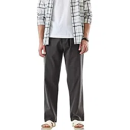 snitch Men Casual Trousers | Relaxed Fit Mid Rise Solid Design | Premium Cotton Blend & Breathable Fabric for Summer & Street Wear-picture-55