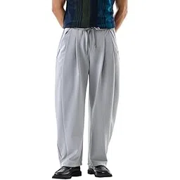 snitch Men Casual Trousers | Relaxed Fit Wide-Leg Pleated Front Design | Premium Nylon Blend with Textured Finish & Medium Stretch for Spring & Everyday Wear-picture-13