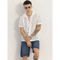 Snitch Men Classic Boxy Sheer Printed Casual Shirt-picture-11