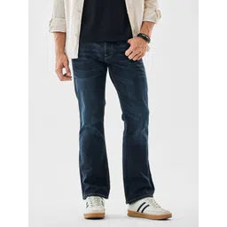 Snitch Men Dark Blue Mid-Rise Bootcut Jeans-picture-39