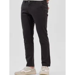 Snitch Men Dark Charcoal Black Mid-Rise Slim Fit Trouser-picture-32