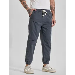 Snitch Men Dark Grey Mid Rise Relaxed Fit Track Pants-picture-20