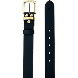 snitch Men Formal Belt | Solid Matte Finish With Sophisticated Gold Pin Buckle | Premium Leather Material For Office & Club Wear | Navy-picture-23