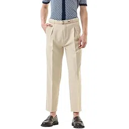 snitch Men Formal Trousers | Slim Fit High Rise Pleated Front Design | Durable Polyester Blend with Medium Stretch & Smooth Texture for Office & Formal Wear-picture-30