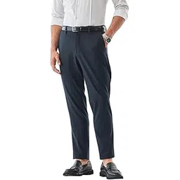 snitch Men Formal Trousers | Slim Fit Mid Rise Striped Design | Premium Polyester Blend with Medium Stretch & Wrinkle Resistance for Office & Club Wear-picture-33