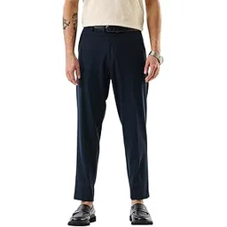 snitch Men Formal Trousers | Slim Fit Mid Rise Textured Design | Durable Polyester Viscose Blend with Medium Stretch for Office-picture-35