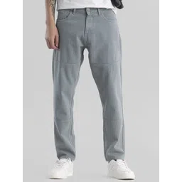 Snitch Men Grey Jean Relaxed Fit Mid-Rise Low Distress Stretchable Cotton Jeans-picture-39
