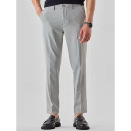 Snitch Men Grey Mid-Rise Slim Fit Formal Trousers-picture-29