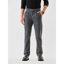 Snitch Men Grey Mid-Rise Straight Fit Trouser-picture-32