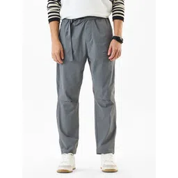 Snitch Men Grey Wrinkle Free Mid Rise Relaxed Fit Trouser-picture-37