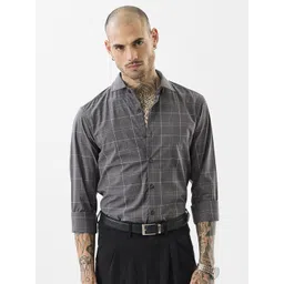 Snitch Men India Slim Fit Checked Spread Collar Casual Shirt-picture-27
