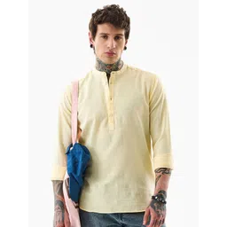 Snitch Men India Slim Fit Solid Mandarin Collar Casual Shirt-picture-19