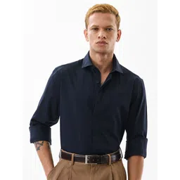 Snitch Men India Slim Fit Solid Spread Collar Formal Shirt-picture-18