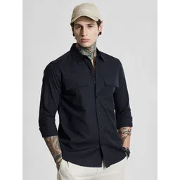 Snitch Men India Slim Fit Spread Collar Solid Cotton Linen Casual Shirt-picture-26