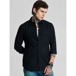 Snitch Men India Slim Fit Spread Collar Solid Formal Shirt-picture-16