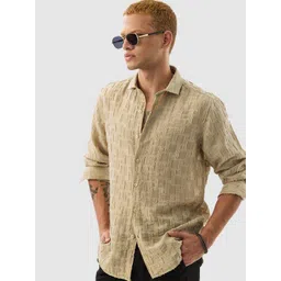 Snitch Men India Slim Fit Textured Spread Collar Casual Shirt-picture-27