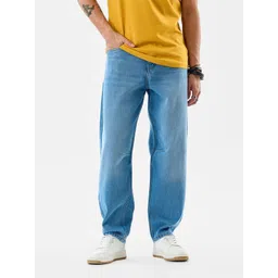 Snitch Men Light Blue Mid-Rise Baggy Jeans-picture-40