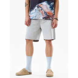 Snitch Men Light Grey Mid-Rise Regular Fit Shorts-picture-14