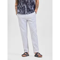 Snitch Men Light Grey Mid-Rise Slim Fit Trouser-picture-18