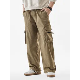 Snitch Men Mid-Rise Baggy Cargos Trousers-picture-21