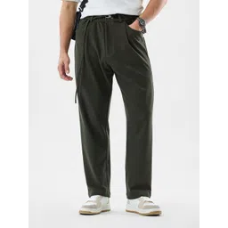 Snitch Men Olive Mid-Rise Baggy Trouser-picture-25