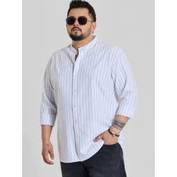 Snitch Men Pinstripes Opaque Striped Casual Shirt-picture-12