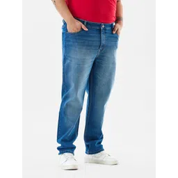 Snitch Men Plus Size Slim Fit Mid-Rise Light Fade Cuffed Hem Stretchable Jeans-picture-36