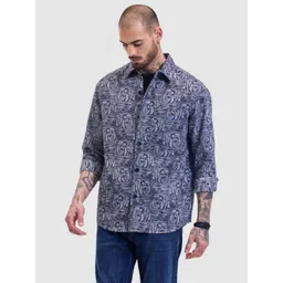 Snitch Men Relaxed Boxy Opaque Printed Casual Shirt-picture-35