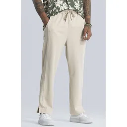 snitch Men Relaxed Cream Polyester Trousers-picture-12