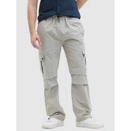 Snitch Men Relaxed Fit Mid-Rise Cargos Trousers-picture-30