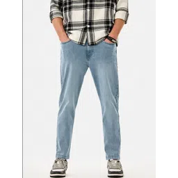 Snitch Men Relaxed Fit Mid-Rise Light Fade Cuffed Hem Stretchable Jeans-picture-27