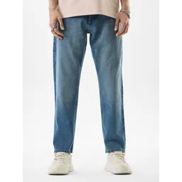 Snitch Men Relaxed Fit Mid-Rise Light Fade Pure Cotton Jeans-picture-39