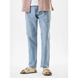 Snitch Men Relaxed Fit Mid-Rise Low Distress Light Fade Jeans-picture-26