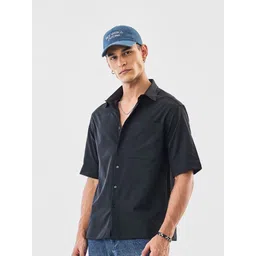 Snitch Men Relaxed Fit Textured Spread Collar Casual Shirt-picture-24