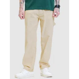 Snitch Men Relaxed Loose Fit Mid-Rise Cargos Trousers-image-14