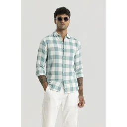 snitch Men Slim Fit Checkered Spread Collar Casual Shirt-picture-28