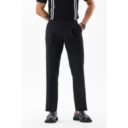 Snitch Men Slim Fit High-Rise Pleated Formal Trousers-picture-36