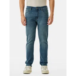 Snitch Men Slim Fit Mid-Rise Low Distress Light Fade Stretchable Jeans-picture-33