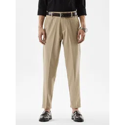 Snitch Men Slim Fit Mid-Rise Pleated Formal Trousers-picture-18